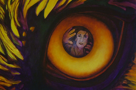 Surreal Painting of an Eyeball with a Woman Trapped Inside in Naples, FL